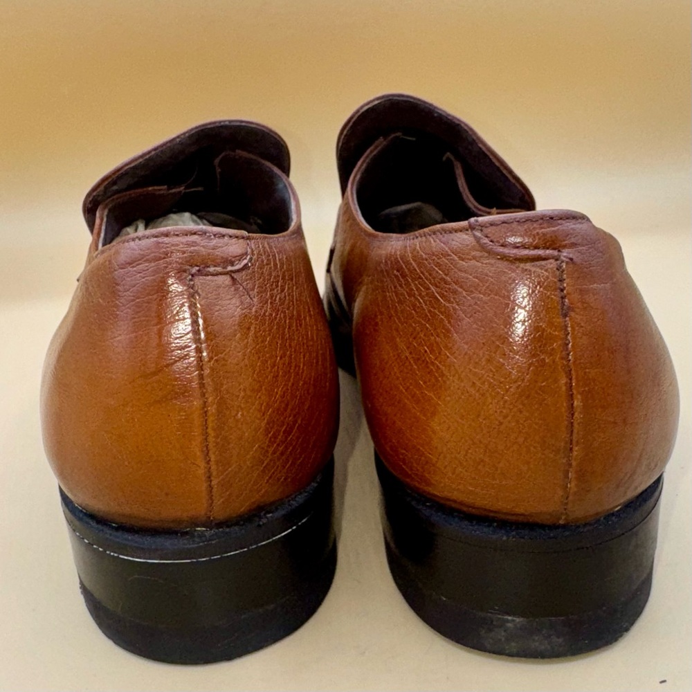 Florsheim Caramel Brown Leather Bicycle Toe Slip-on luxury loafers Men’s 10, VTG - Picture 4 of 13